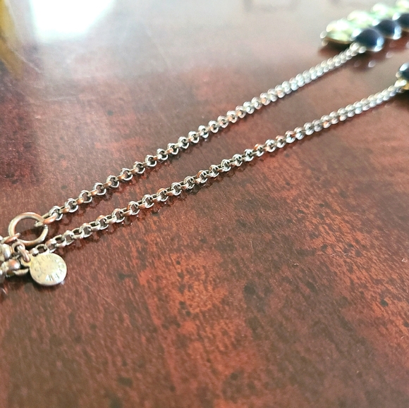 J Crew Crystal Necklace Navy, Blue & White Stones! - Picture 5 of 6